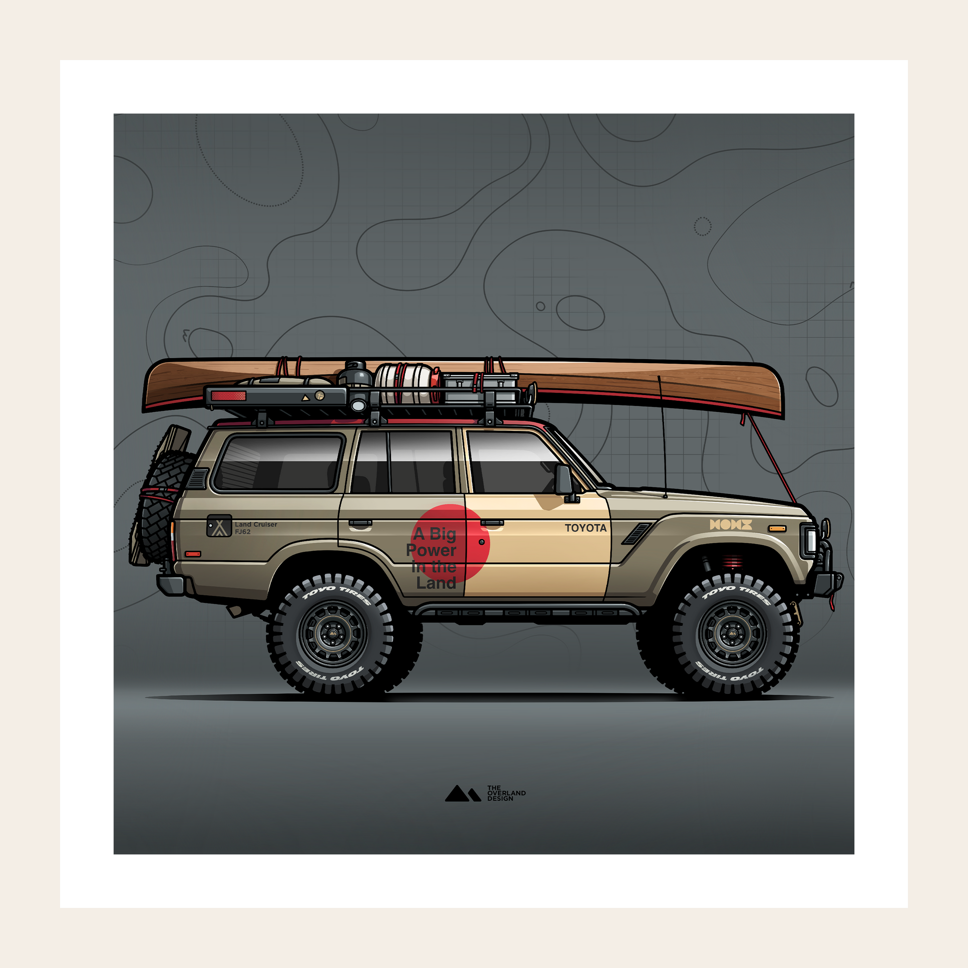 Toyota Land Cruiser FJ62 1990 Poster – The Overland Design Toyota Land Cruiser FJ62 1990 Poster – The Overland Design